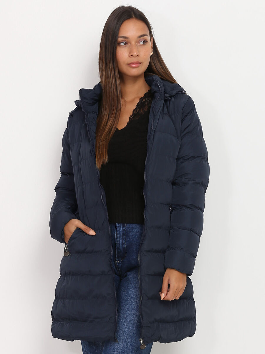 Dames Gewatteerde Winterjas met Capuchon | Warme Stijlvolle Buitenjas