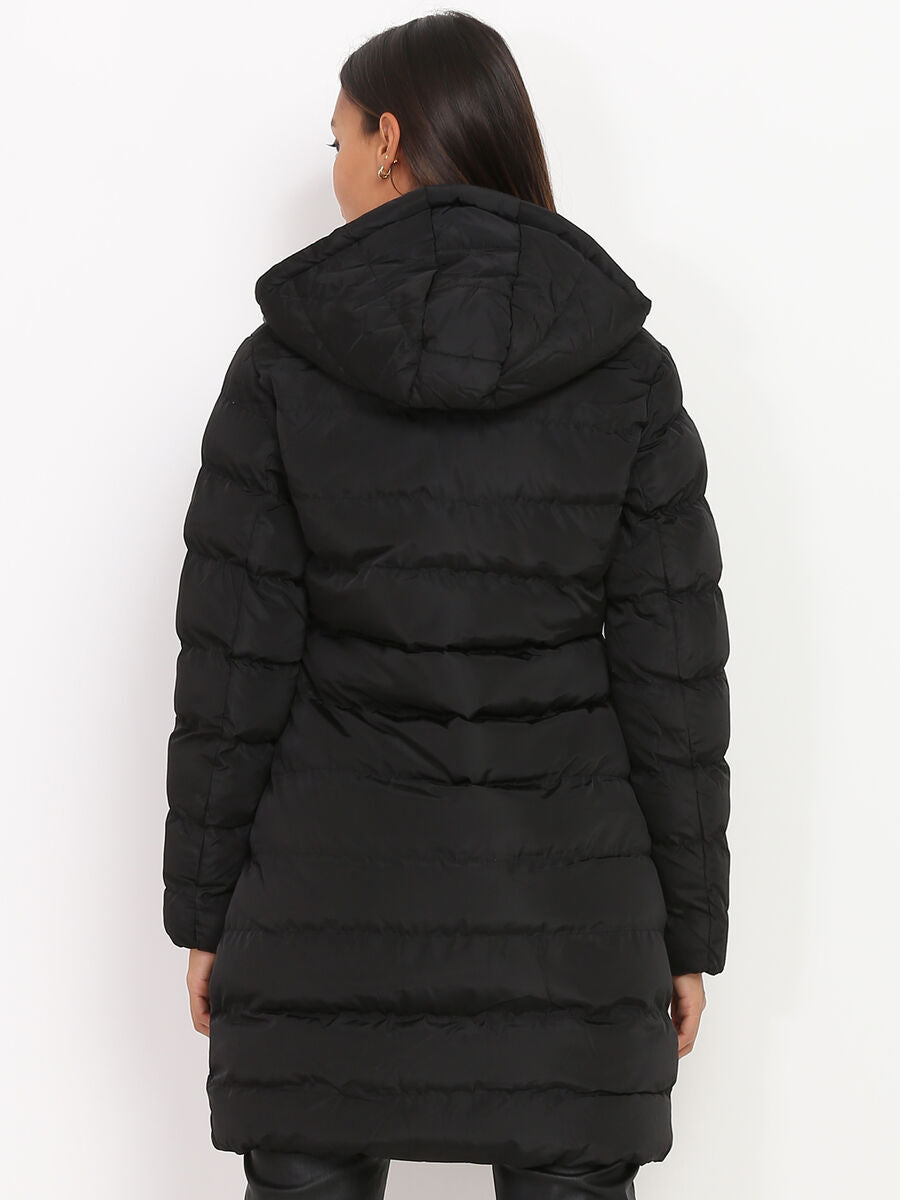 Dames Gewatteerde Winterjas met Capuchon | Warme Stijlvolle Buitenjas