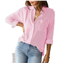 Dames Gestreepte Blouse Met Lange Mouwen | Elegante Casual Overhemd