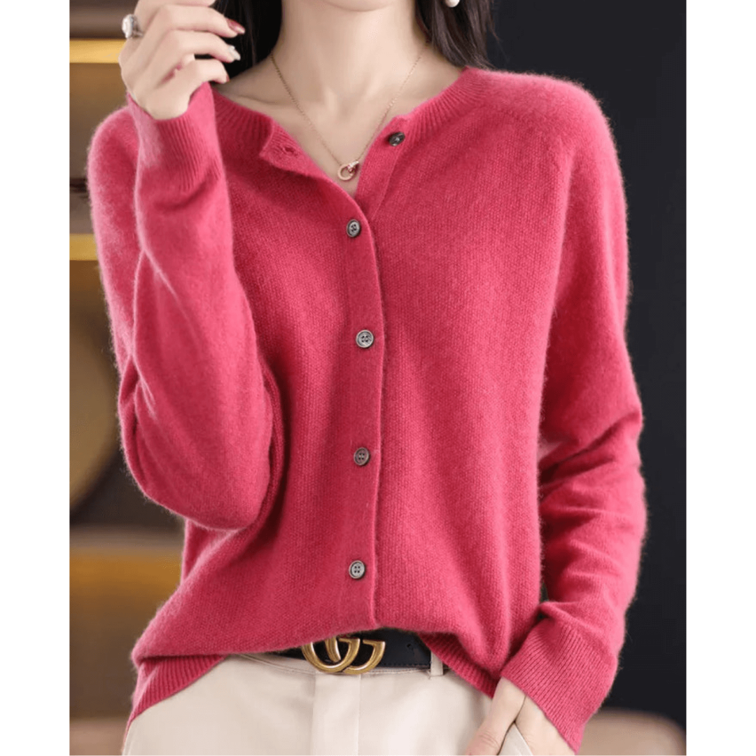 Dames V-Hals Gebreid Vest | Klassieke Knooptrui