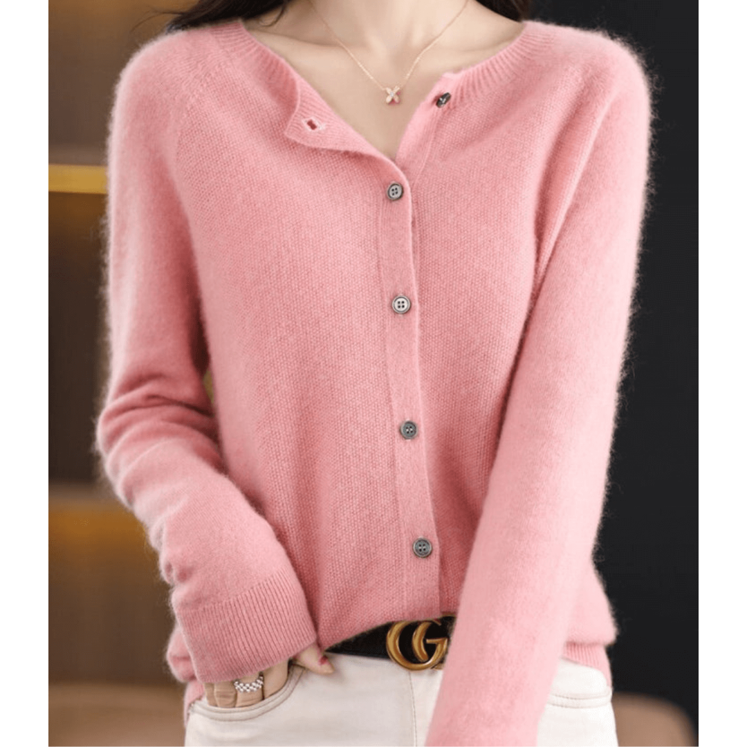 Dames V-Hals Gebreid Vest | Klassieke Knooptrui