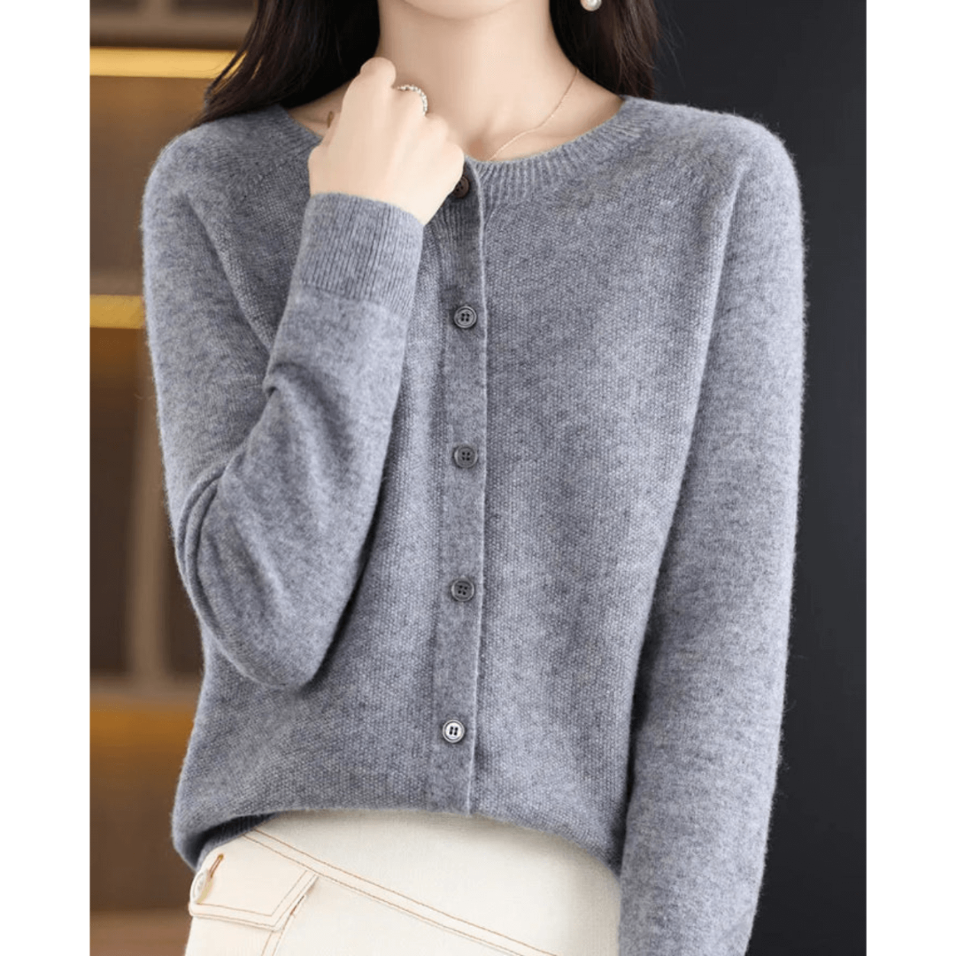 Dames V-Hals Gebreid Vest | Klassieke Knooptrui