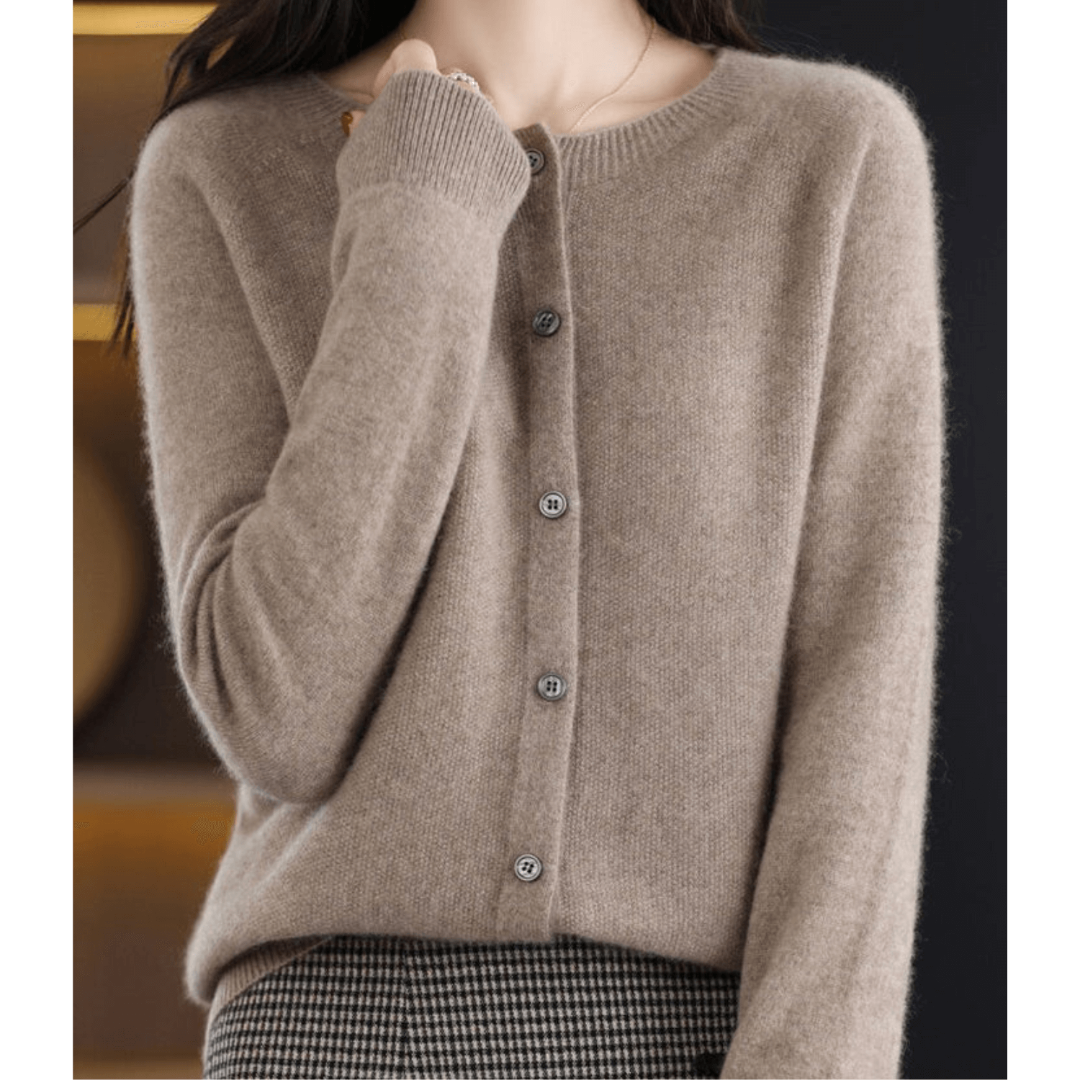 Dames V-Hals Gebreid Vest | Klassieke Knooptrui