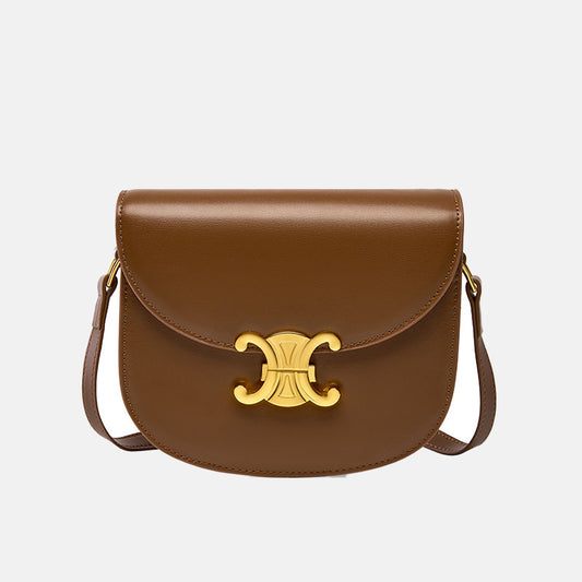 ChicAura - Leren Crossbody Tas met Gouden Details en Elegant Design