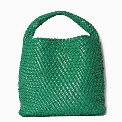 WeaveLux - Luxe Gevlochten Tas met Comfortabel Handvat