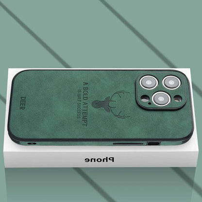 Deer - Luxe Leren iPhone Hoesje met Stijlvol Design en Schokbestendige Bescherming