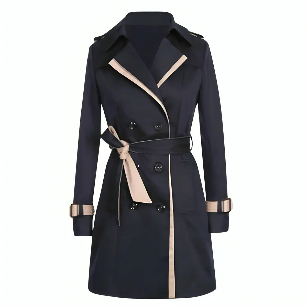 EleganceLine - Winddichte Trenchcoat met Verfijnde Afwerking en Tailleband