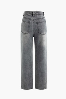 Sophie - Trendy High-Waist Jeans met Asymmetrische Sluiting