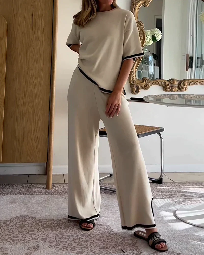 Dames Minimalistisch Tweedelig Set | Ontspannen Comfort