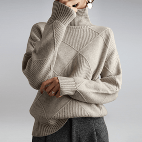 Dames Moderne Coltrui Gebreide Trui | Comfortabele Pasvorm