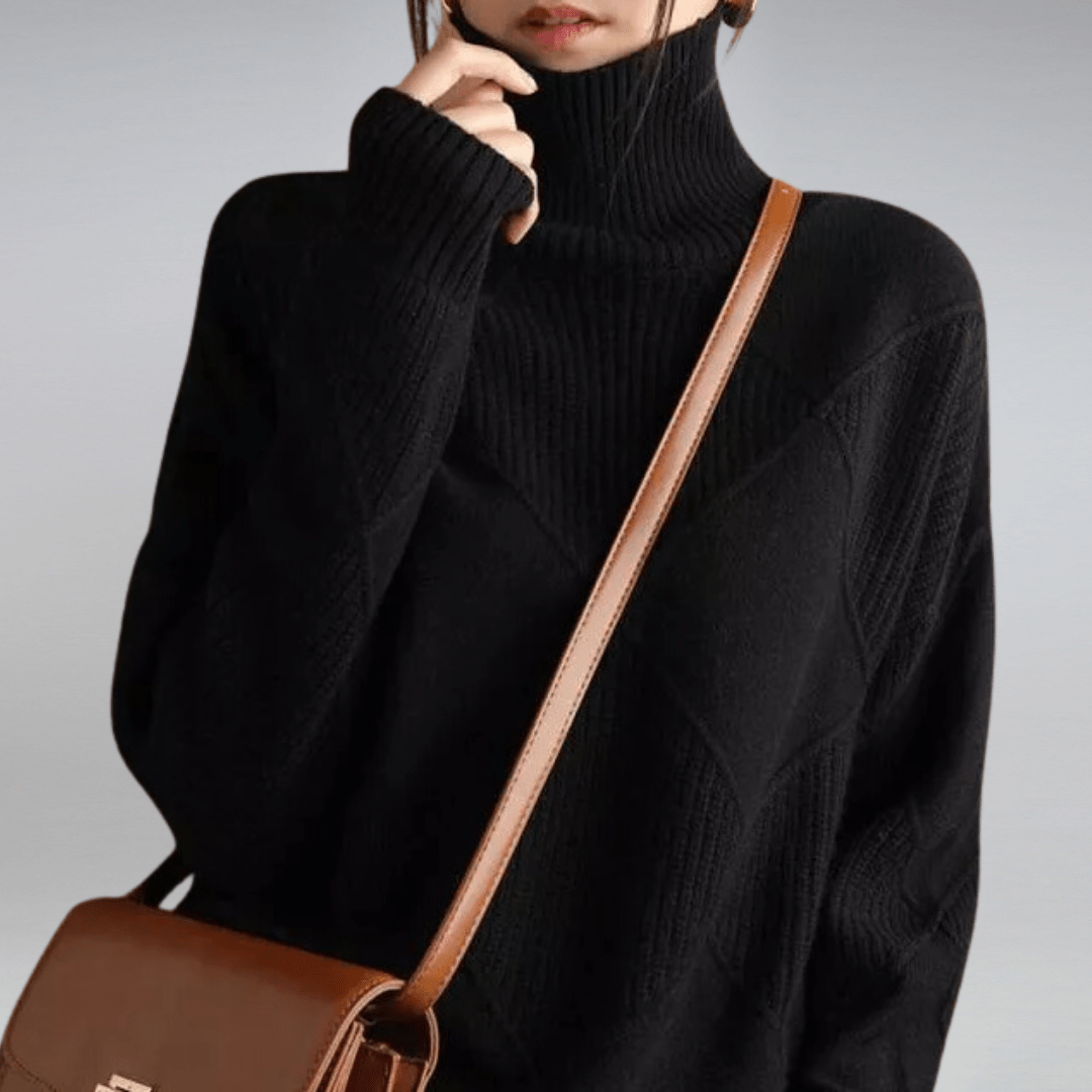 Dames Moderne Coltrui Gebreide Trui | Comfortabele Pasvorm