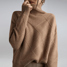 Dames Moderne Coltrui Gebreide Trui | Comfortabele Pasvorm