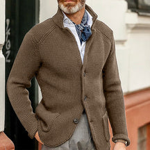 Heren Elegante Gebreide Blazer Vest met Knopen | Sweaterjas