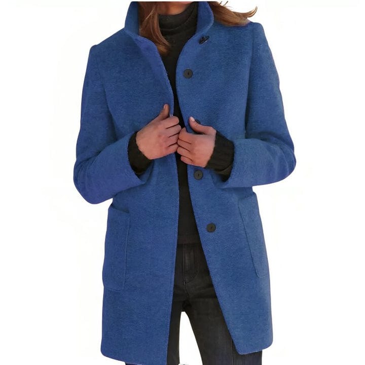 Dames Klassieke Lange Jas met Knopen Warme | Casual Winter Overjas