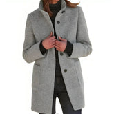 Dames Klassieke Lange Jas met Knopen Warme | Casual Winter Overjas