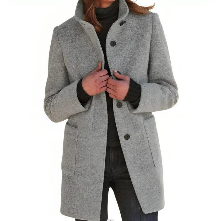 Dames Klassieke Lange Jas met Knopen Warme | Casual Winter Overjas