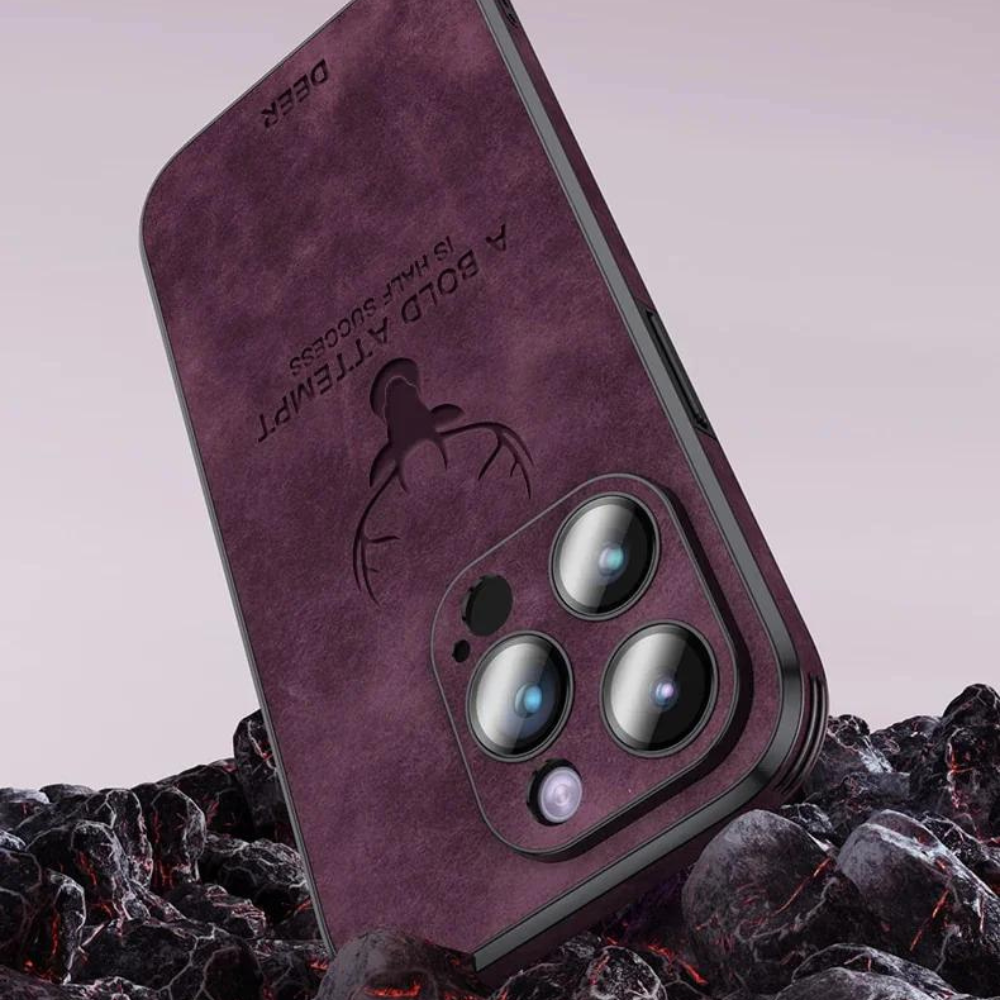 Deer - Luxe Leren iPhone Hoesje met Stijlvol Design en Schokbestendige Bescherming