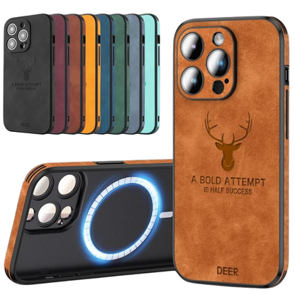 Deer - Luxe Leren iPhone Hoesje met Stijlvol Design en Schokbestendige Bescherming