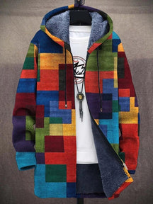Dames Artistieke Afdrukken Capuchon Cardigan | Warme