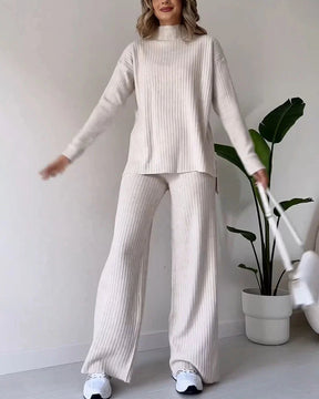 Dames Relaxte Chique Tweedelige Set | Comfortabele Gebreide Outfit