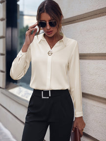 Sophie - Elegante Satijnen Blouse met Tijdloos Design