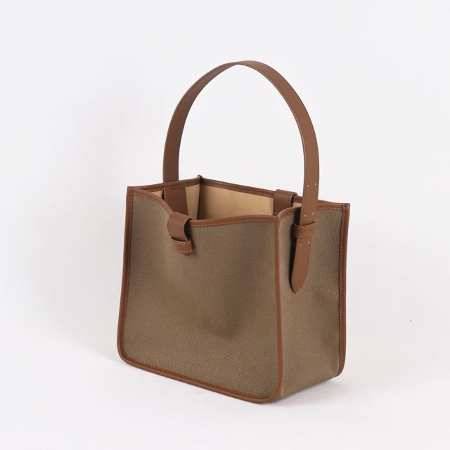 UrbanCouture - Luxe Commuter Tote met Lederen Handgreep en Canvas Design