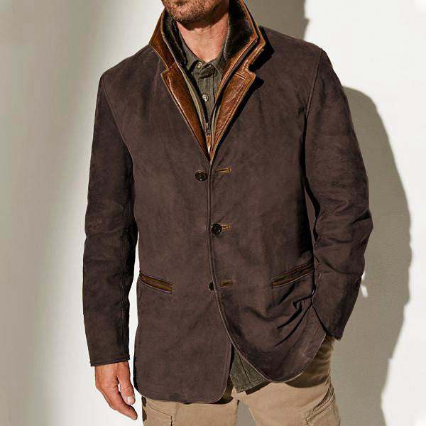 Heren Vintage Buckskin Look Jas | Verfijnde Afwerking