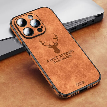 Deer - Luxe Leren iPhone Hoesje met Stijlvol Design en Schokbestendige Bescherming