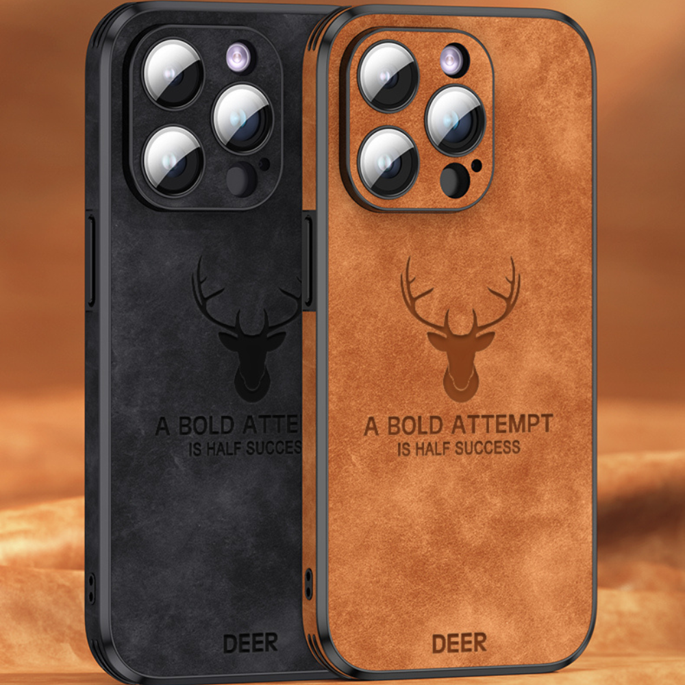 Deer - Luxe Leren iPhone Hoesje met Stijlvol Design en Schokbestendige Bescherming