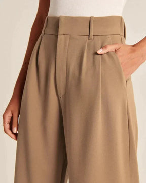 Stijlvolle Hoge Taille Wijde Broek | Verfijnde Afwerking