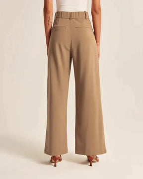Stijlvolle Hoge Taille Wijde Broek | Verfijnde Afwerking