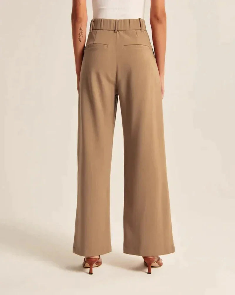 Stijlvolle Hoge Taille Wijde Broek | Verfijnde Afwerking