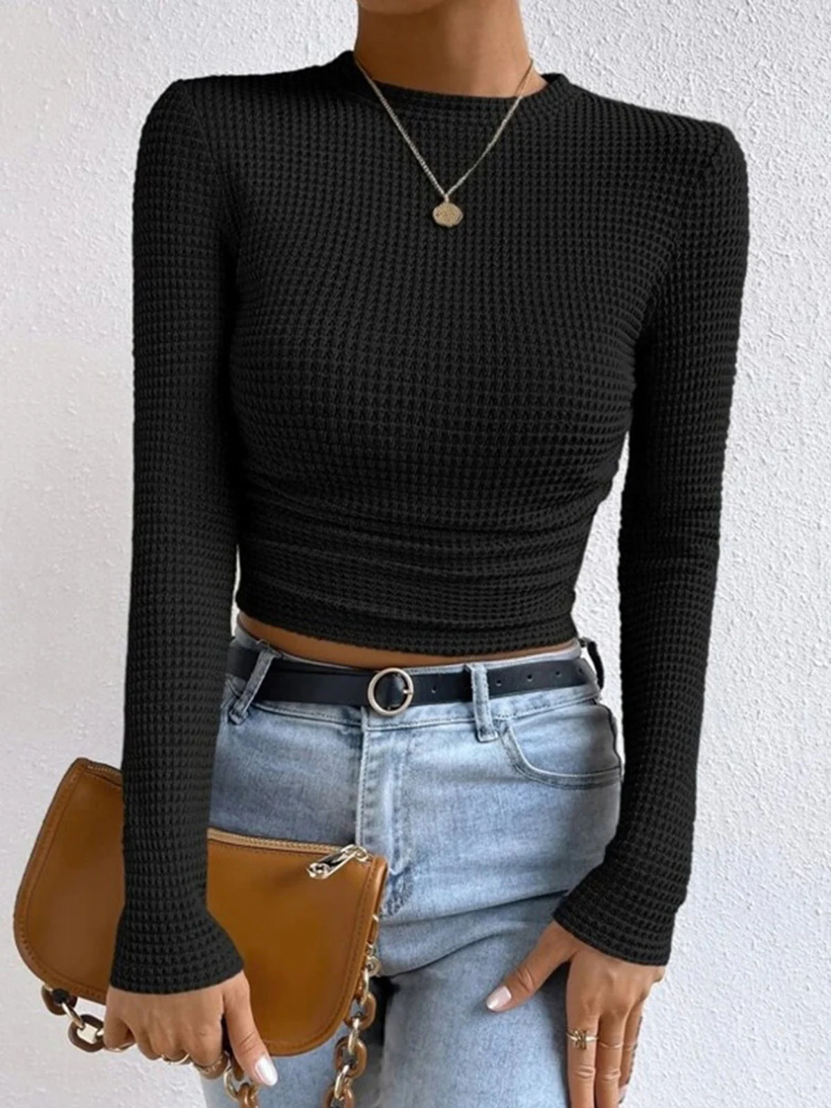 Dames Slim Fit Lange Mouw Trui | Hoge Hals