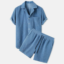 Léon - Ensemble Chemise En Short In Lin, Licht En Comfortabel