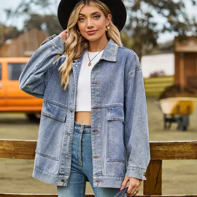 Dames Oversized Knopen en Jack | Heuplengte