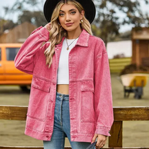 Dames Oversized Knopen en Jack | Heuplengte