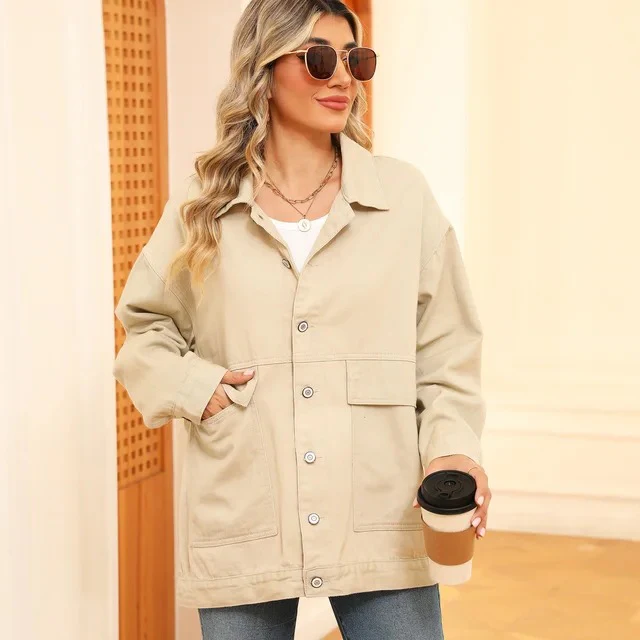 Dames Oversized Knopen en Jack | Heuplengte