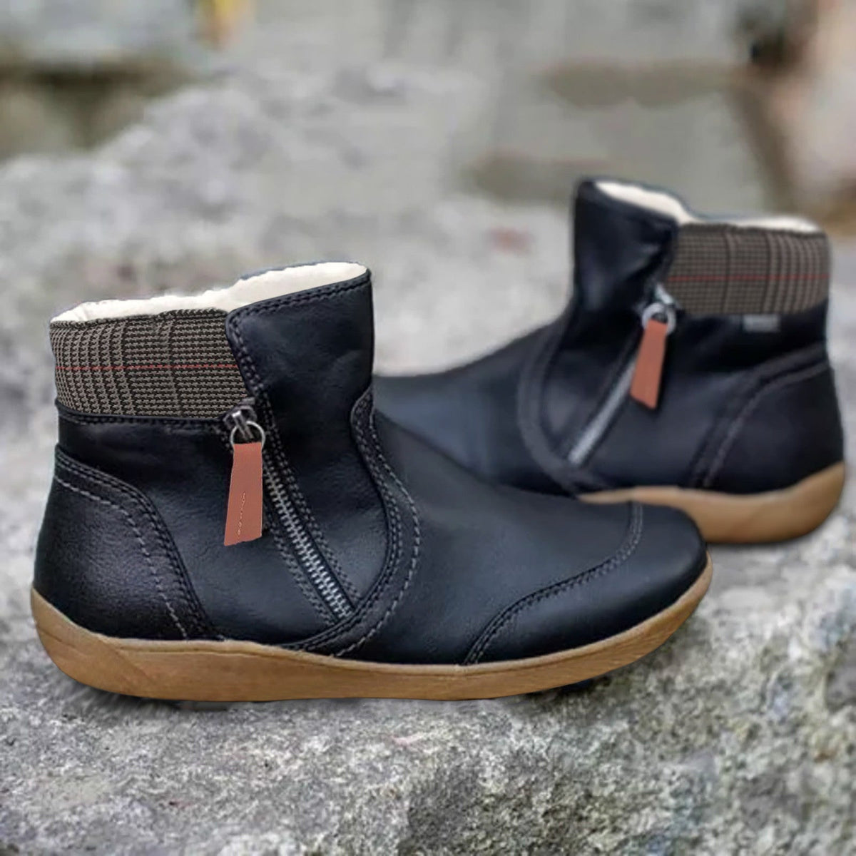 Dames Enkellaarsjes met Zijrits | Comfortabele & Warme Winterschoenen