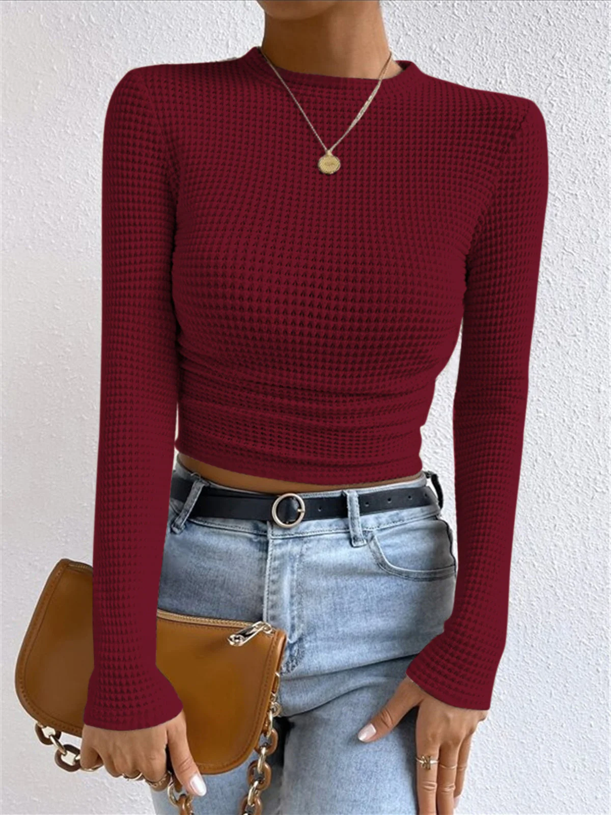 Dames Slim Fit Lange Mouw Trui | Hoge Hals