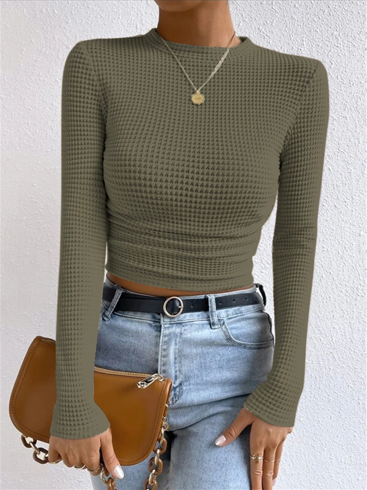 Dames Slim Fit Lange Mouw Trui | Hoge Hals