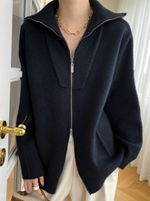 Dames Oversized Vest | Rits Voorkant met Open Kraag