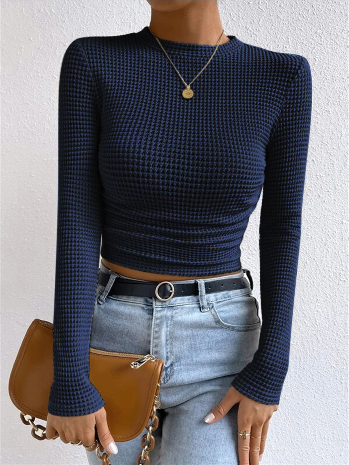 Dames Slim Fit Lange Mouw Trui | Hoge Hals