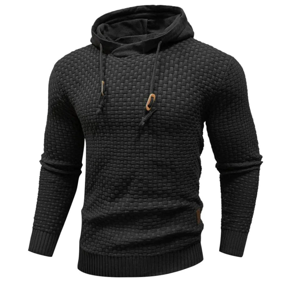 Heren Volledige mouw Gebreide Hoodie | Regular Fit met Capuchonkoord
