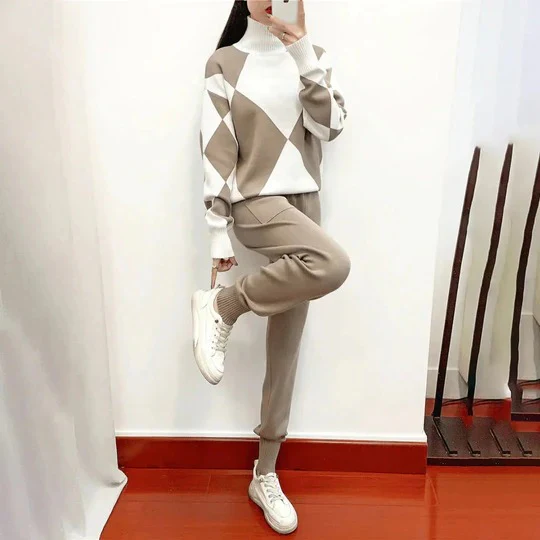Dames Coltrui Tweedelig Set | Trui & Relaxte Joggingbroek