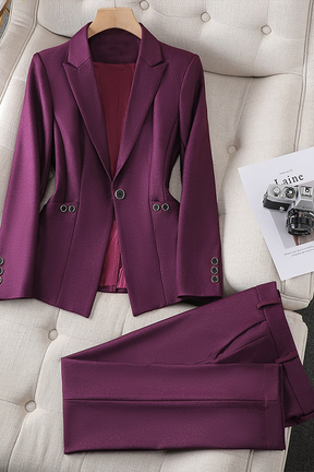 Elegant Dames Blazer en Broek Set | Kantoorstijl