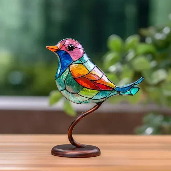 HomeDecor - Luxe gekleurd glazen vogel decor