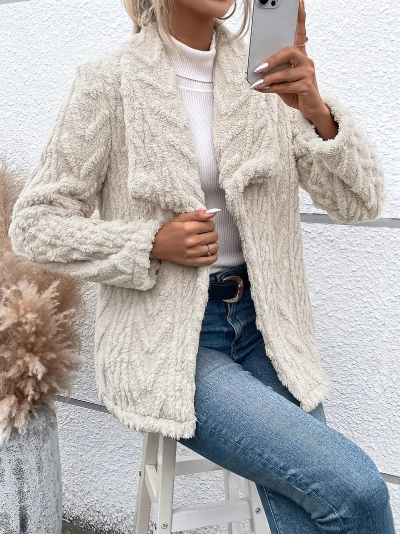 Dames Luxe Witte Winterjas | Stijlvol & Warm