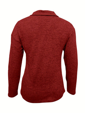 Dames Elegante Lange Mouw Zipper Top | Moderne Musthave