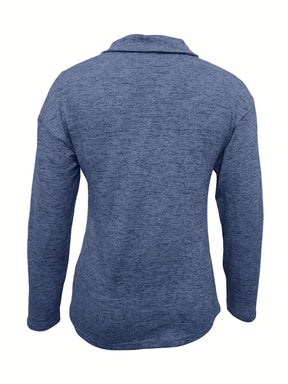Dames Elegante Lange Mouw Zipper Top | Moderne Musthave