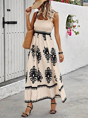 Ava - Lange Boho Jurk, Vloeiend en Elegant